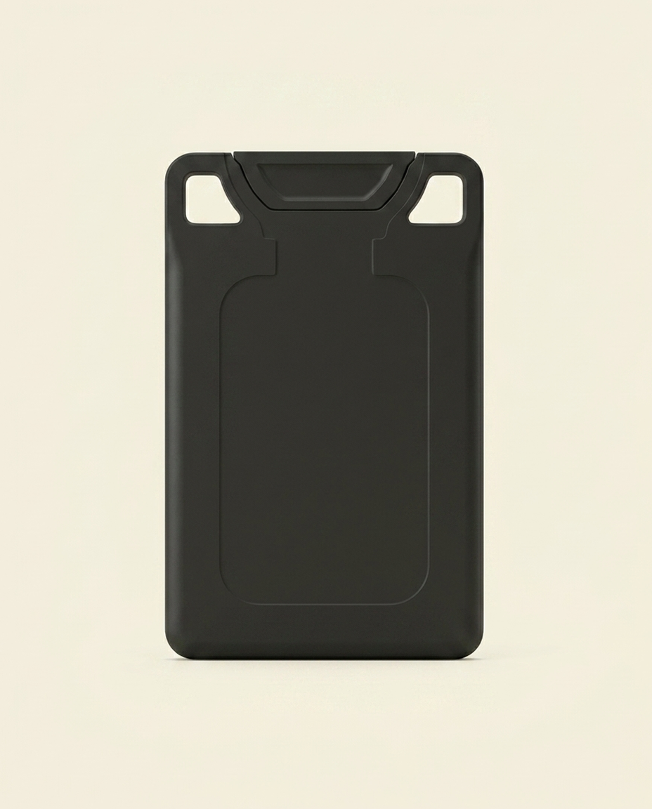 Charcoal VORO Lip Balm Card, upright.