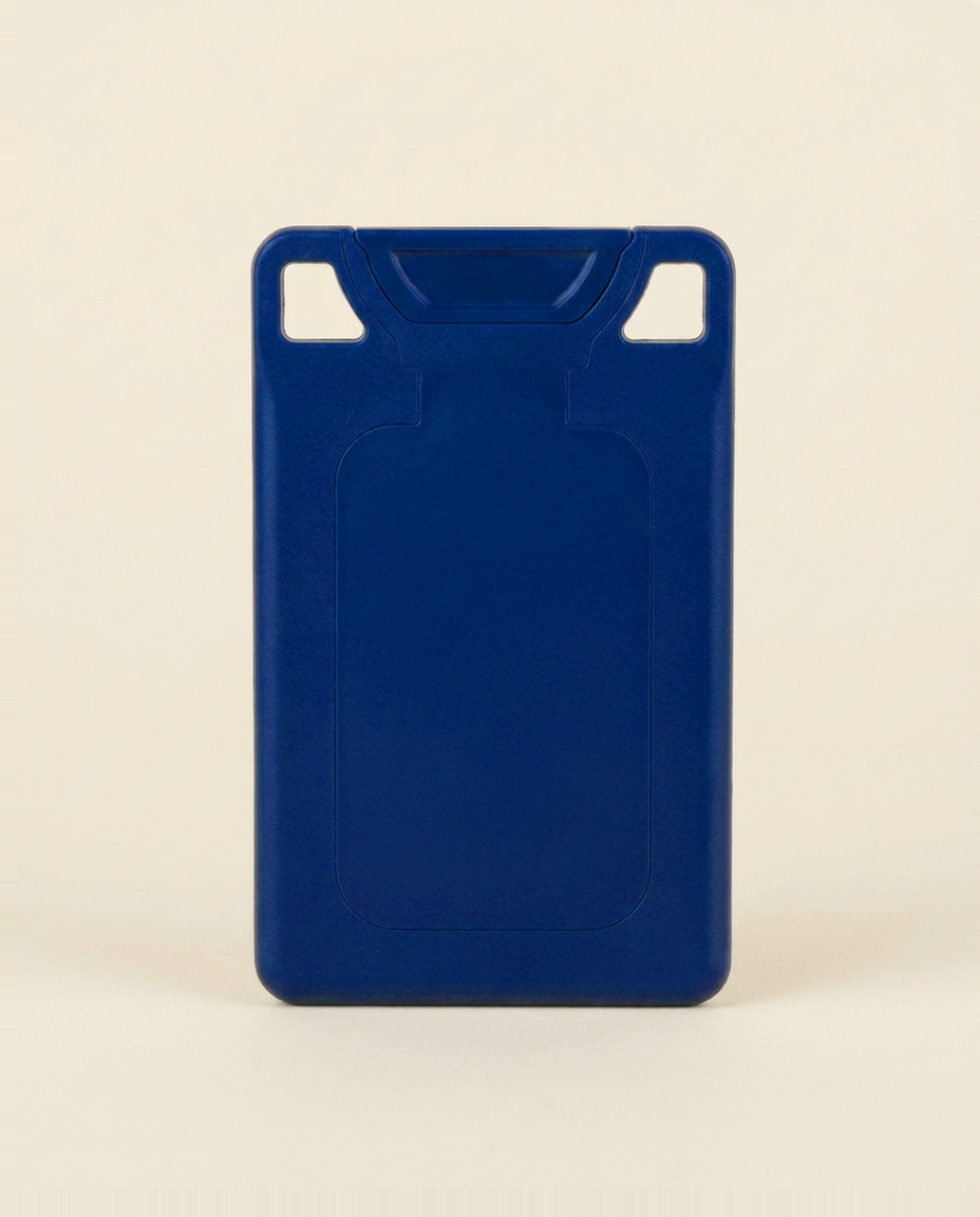 Navy VORO Lip Balm Card, upright.
