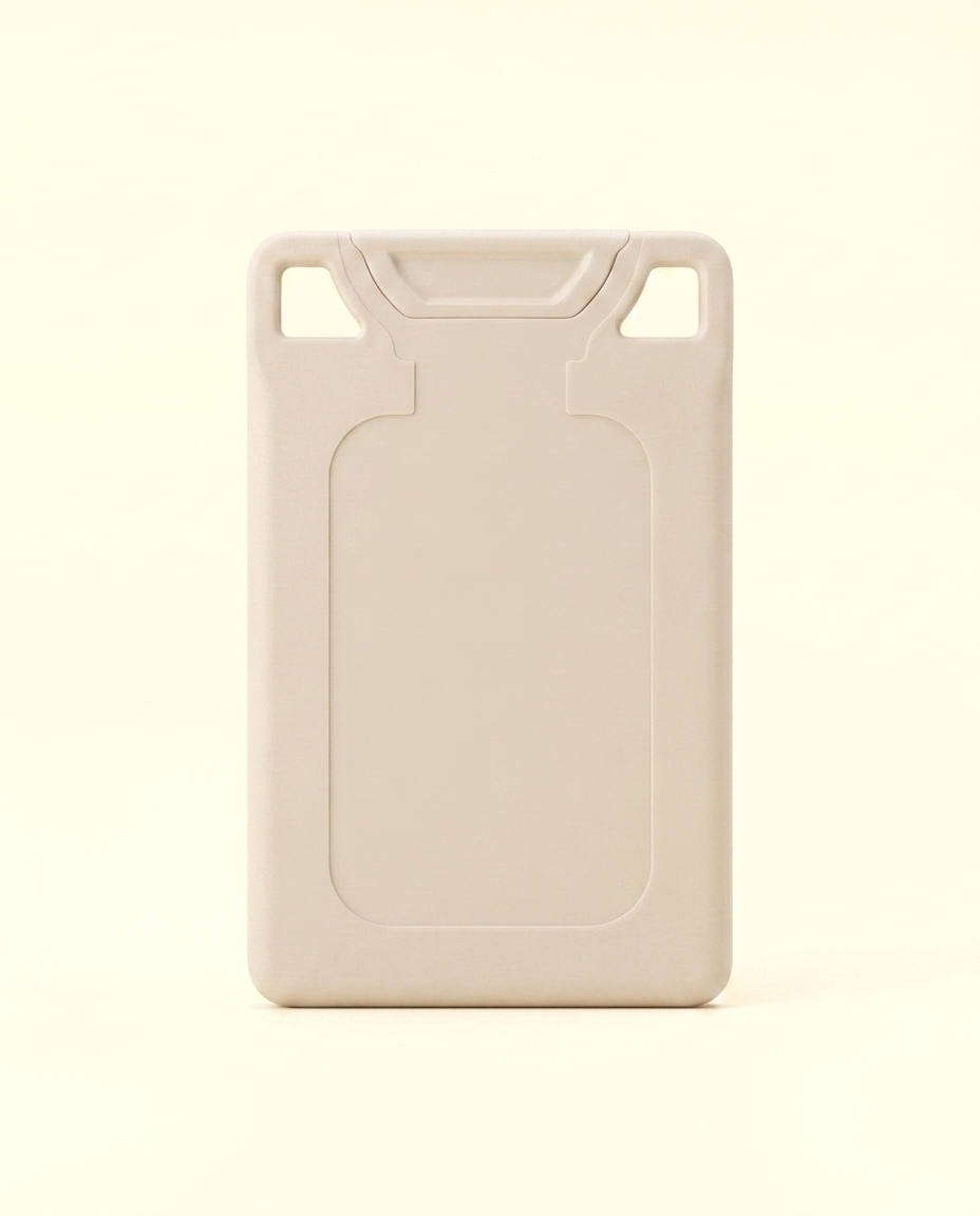 Pistachio VORO Lip Balm Card in its tan shell, upright.